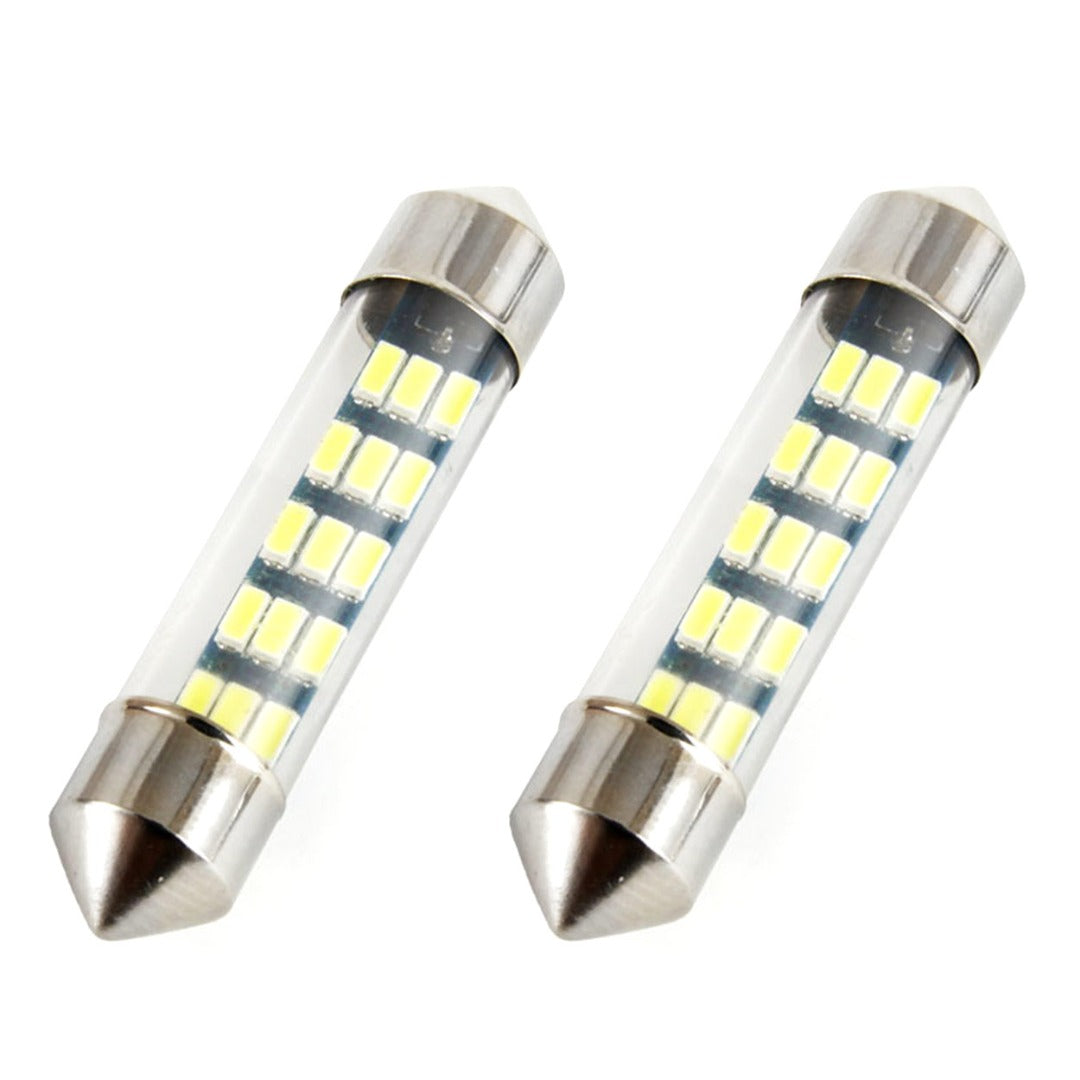 Dome - 39mm LED - 12V - 15 SMD - Koud wit - 2 stuks