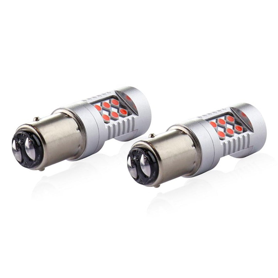 Bay15d Rood ROOD - BAY15D - CANBUS - LED - 24SMD - 3030 - 12 / 24V – ABC-Led