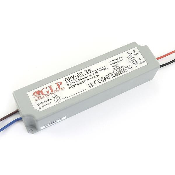 LED voeding - 24V, 2,5A - 60W - IP67 - WATERPROOF
