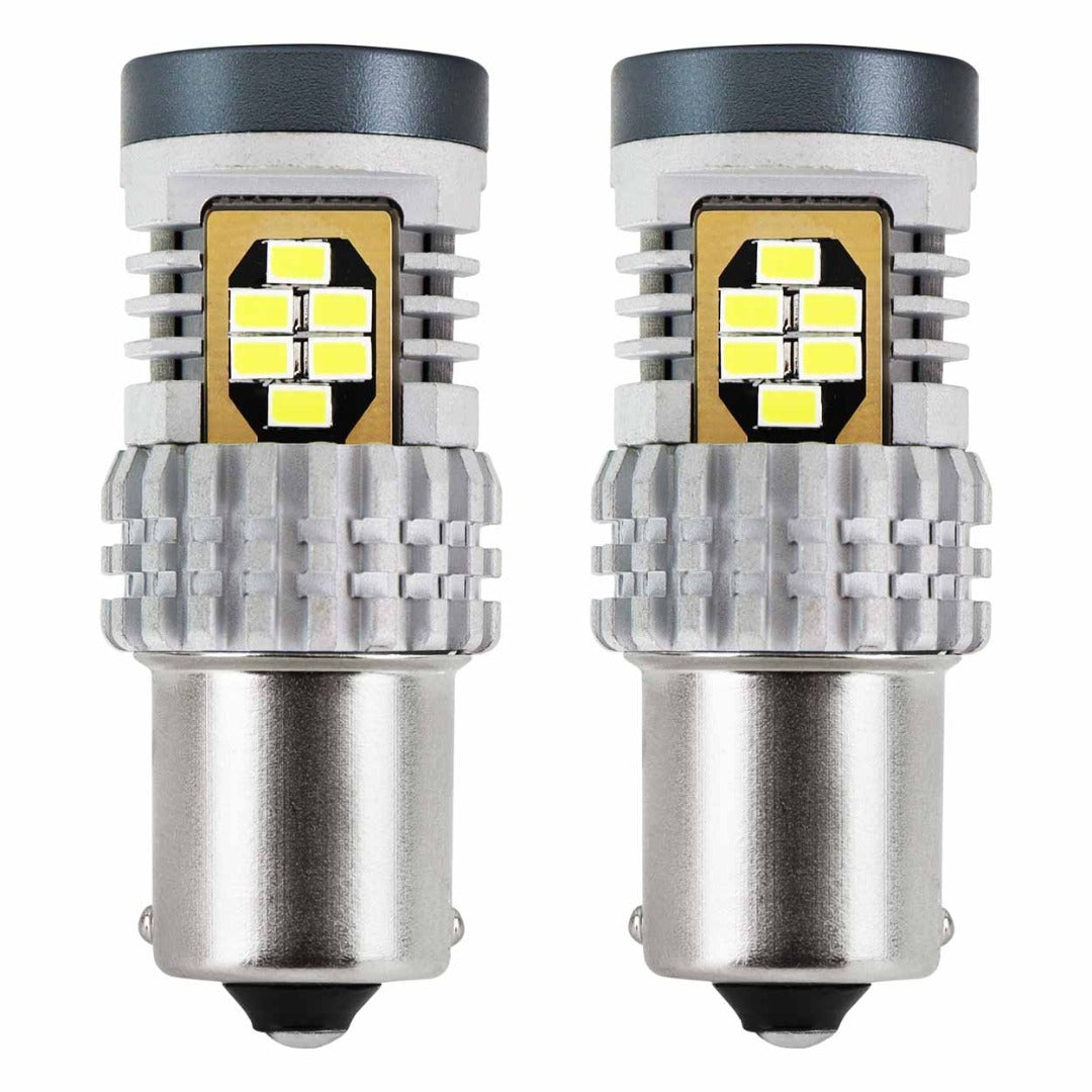 WIT - BA15S LED - CANBUS - 24 SMD - 1156 - 12/24V - 2 stuks