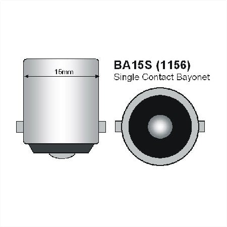 BA15S LED - 8 SMD - Warm wit - 12V - LED lamp
