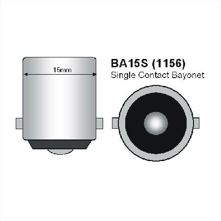 BA15S LED 27-SMD 5050 - 12V LED lamp WIT