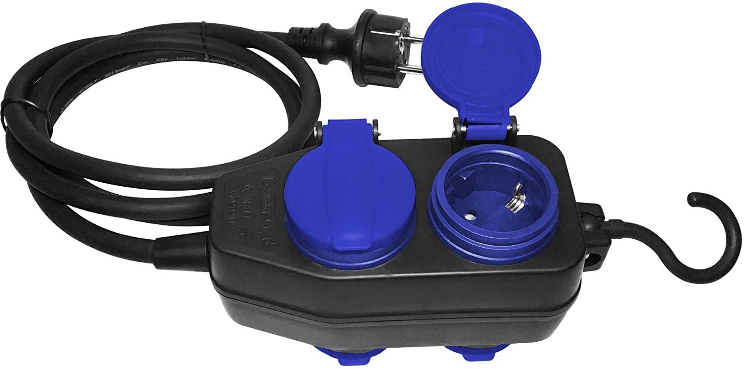 Waterdichte verlengsnoer - 4 voudigÂ  - 10 meter