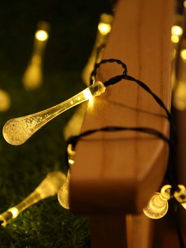 Kerst druppel ketting - 20 LEDs - Solar - 485cm