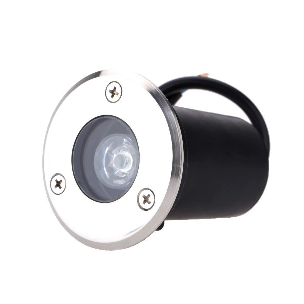 Spot LED au sol - 1 W 12 V - Blanc froid - Acier inoxydable rond 65 mm - Éclairage de chemin et d'allée