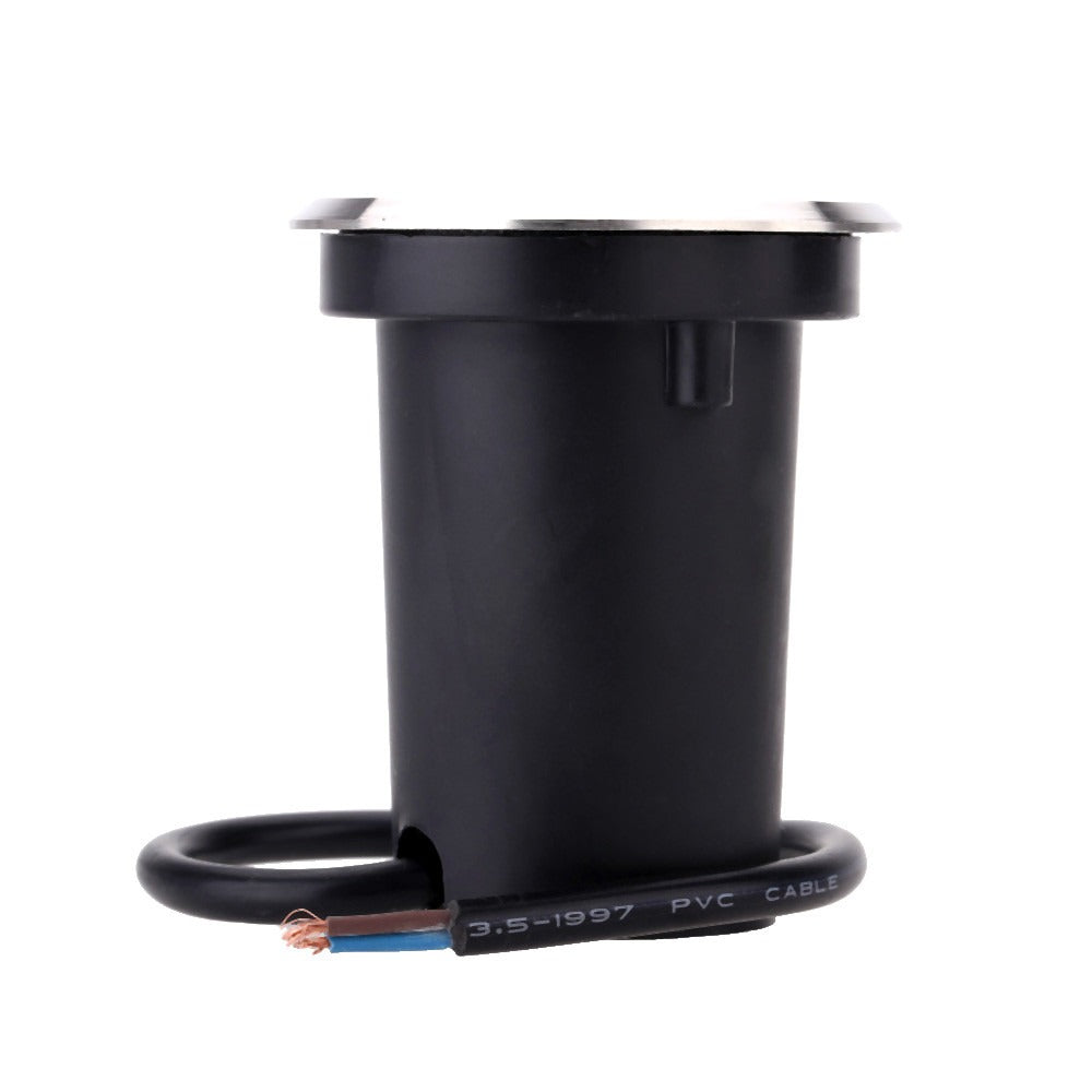 Spot LED au sol - 1 W 12 V - Blanc chaud - Acier inoxydable rond 65 mm - Éclairage de chemin et d'allée