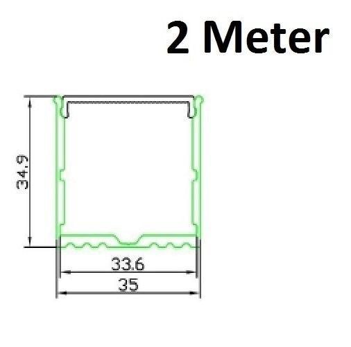 LED Profiel 2 meter - 35mm XL