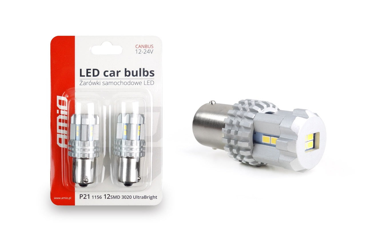 CANBUS - BA15S - 12SMD - Extra Fel - 12/24V - 2 stuks