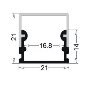 LED Profiel 1 meter - 14mm large
