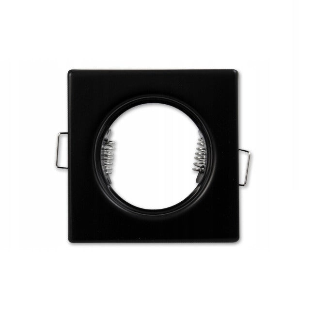 Inbouw spot GU10 - Staal - 74mm - Vaste armatuur vierkant - Zwart