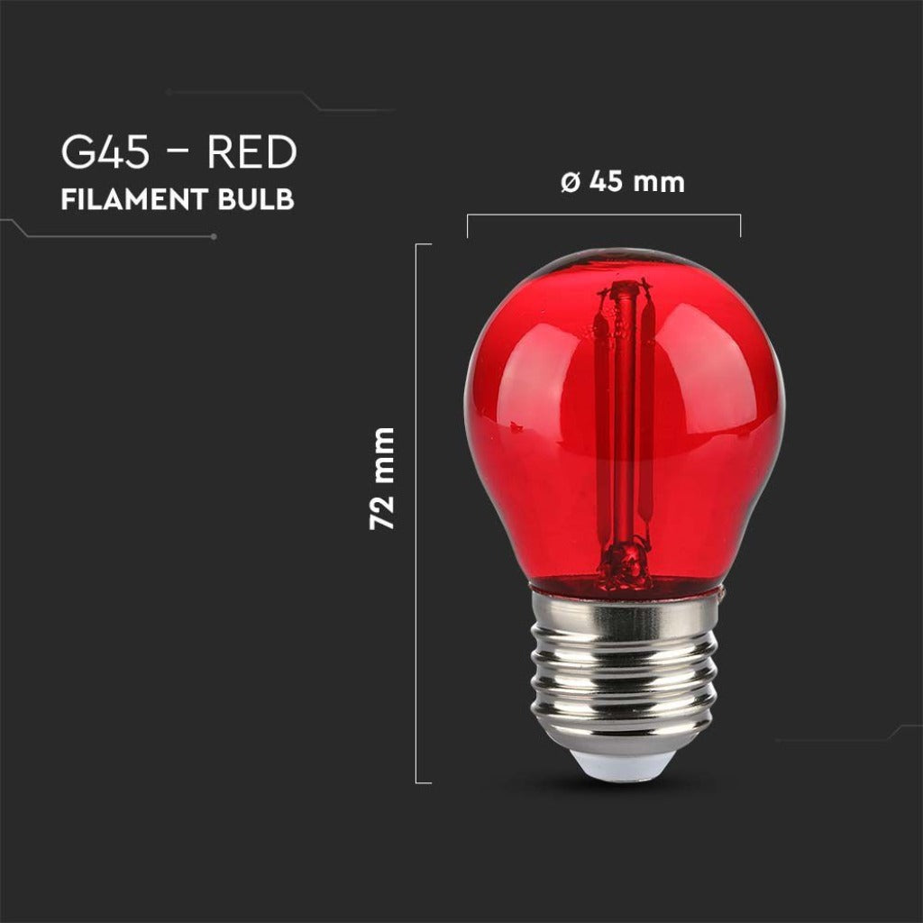 E27 filament lamp - Prikkabel LED lamp - 2W - Rood