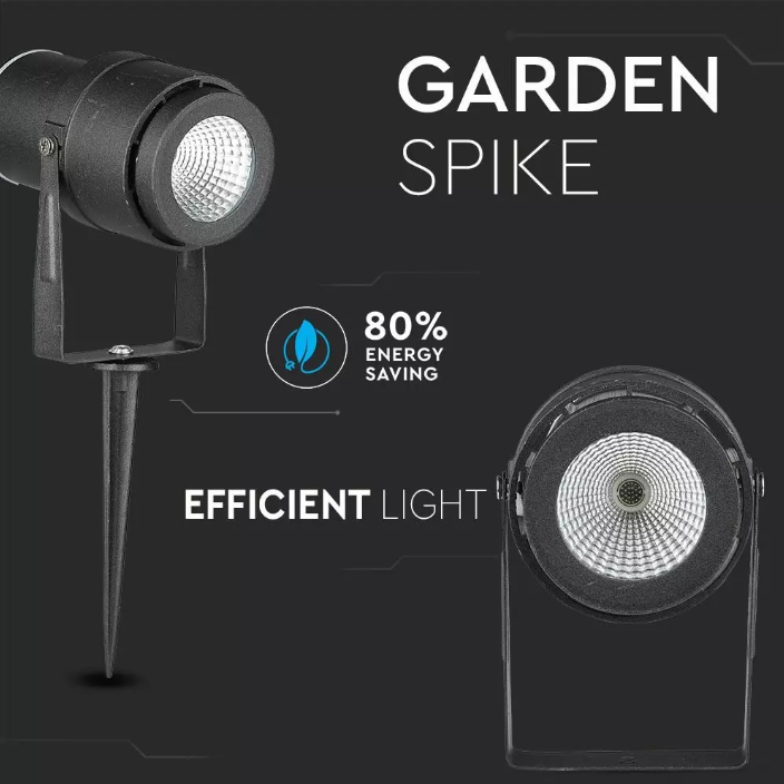 220 Volt - Garden lamp - Warm white - 12 Watt - Black housing - Ground spot