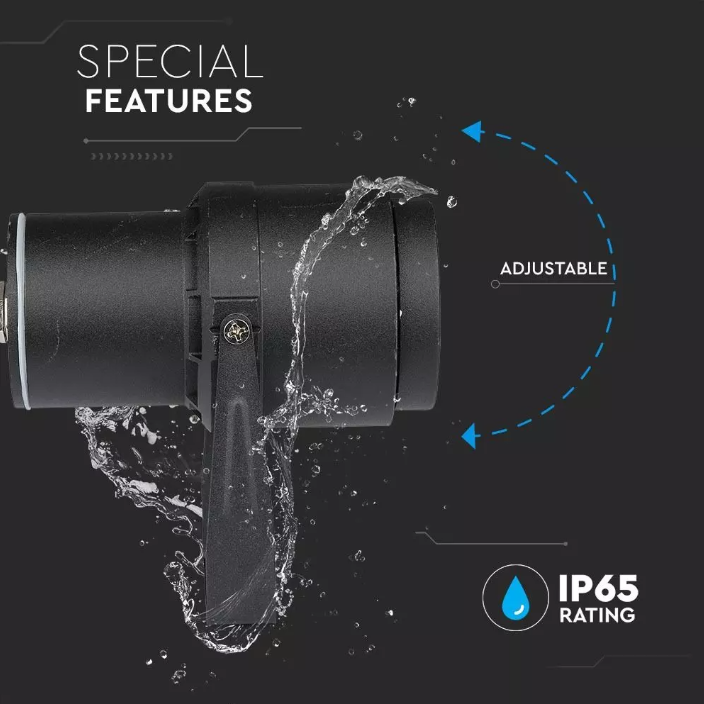 220 Volt - Garden lamp - Warm white - 12 Watt - Black housing - Ground spot