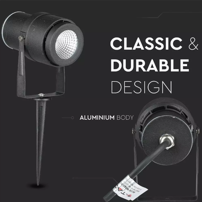 220 Volt - Garden lamp - Warm white - 12 Watt - Black housing - Ground spot