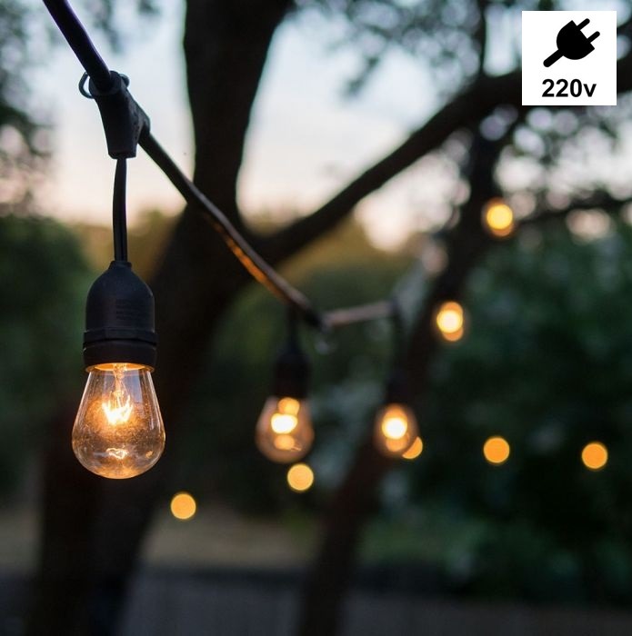 Dimbare prikkabel - 5 meter - LED lichtsnoer - 10 lampen - IP54 - 220 Volt