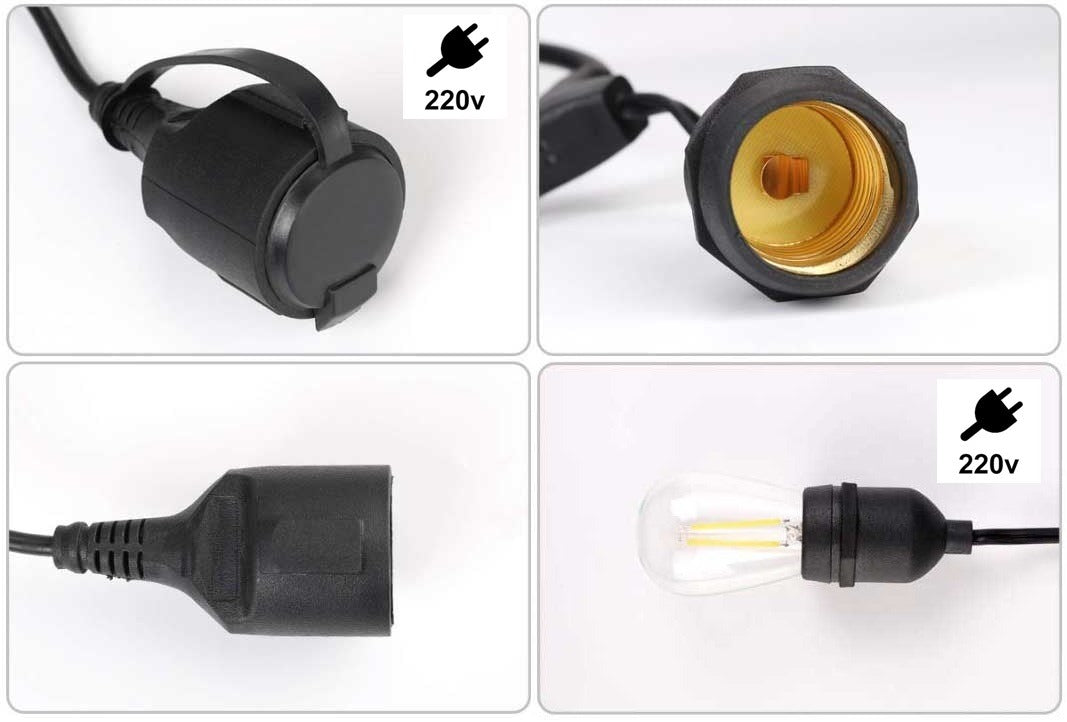 Led prikkabel Lichtsnoer - 15 meter - IP65 Waterdicht - 220 Volt