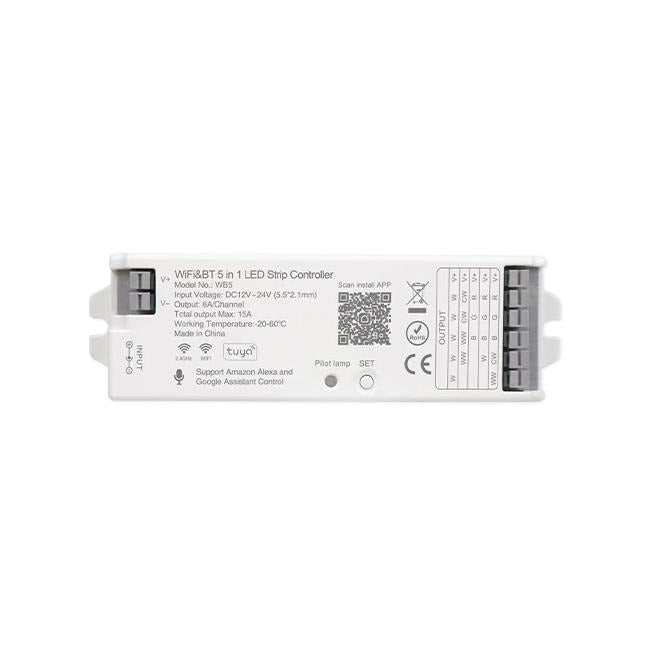 TUYA smart LED controller - 12/24V - 5 in 1