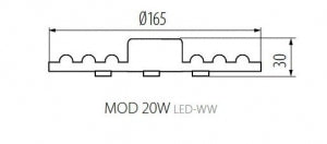 LED Module Recessed Magnetic Round - 220V 20W 4000K - Kanlux MOD