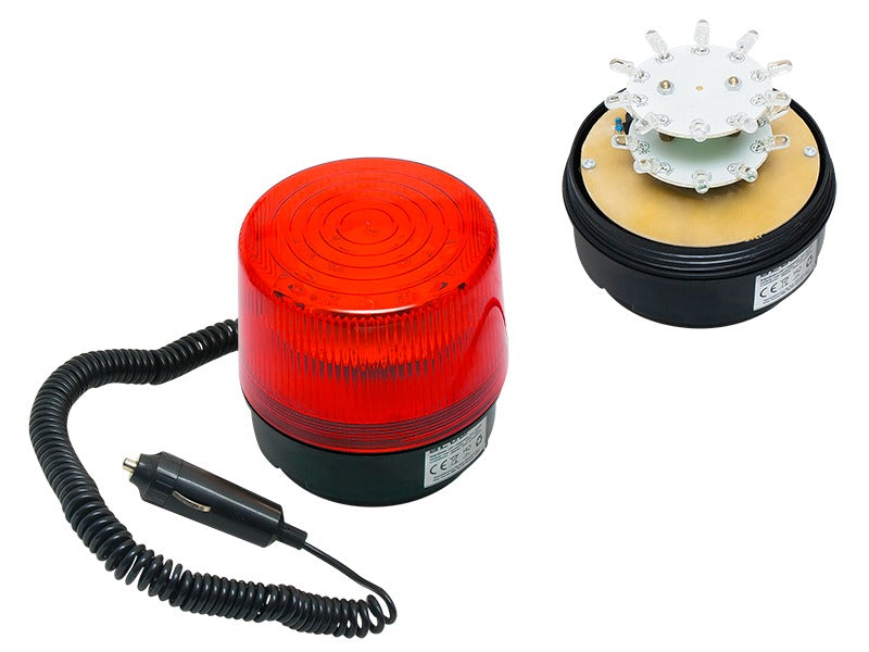 Feu clignotant magnétique rouge - 12 V - IP65