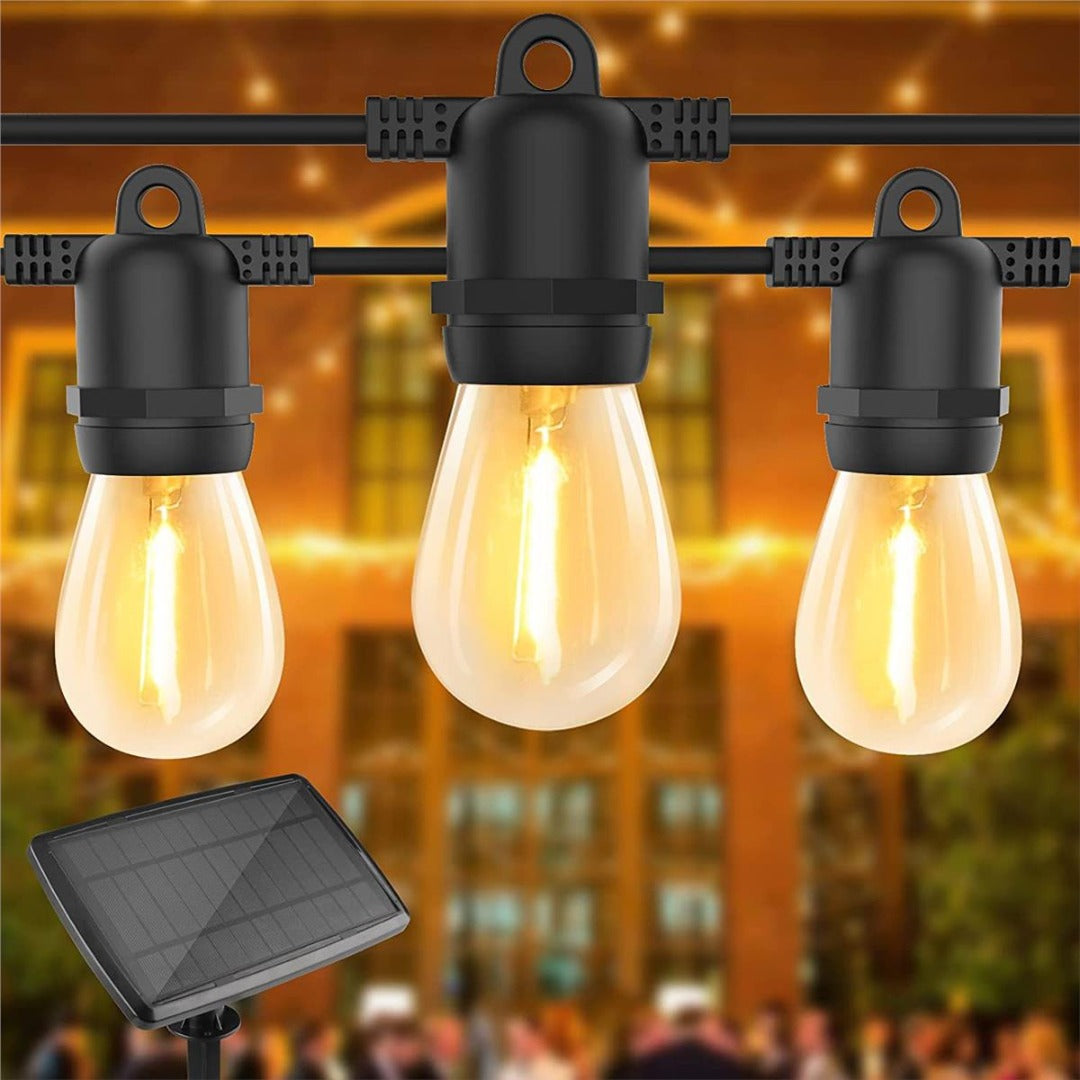 LED solar prikkabel - 10 lampen - 10 meter - Zonnepaneel