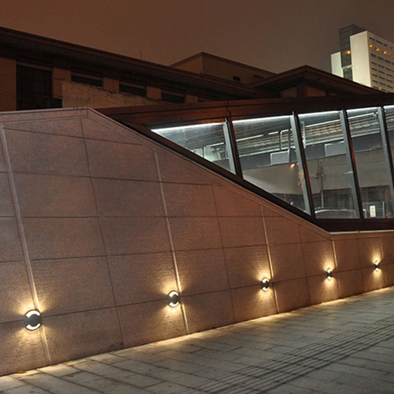 7 spots LED pour allée de jardin - 12 V - 2 côtés - 41 mm - kit complet