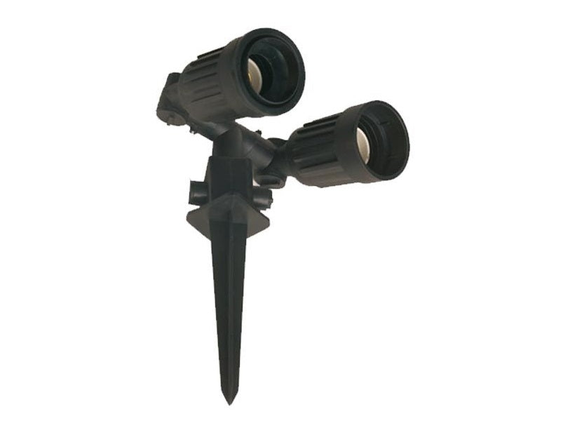 Spot au sol - 2 LED E27 - IP44 Noir