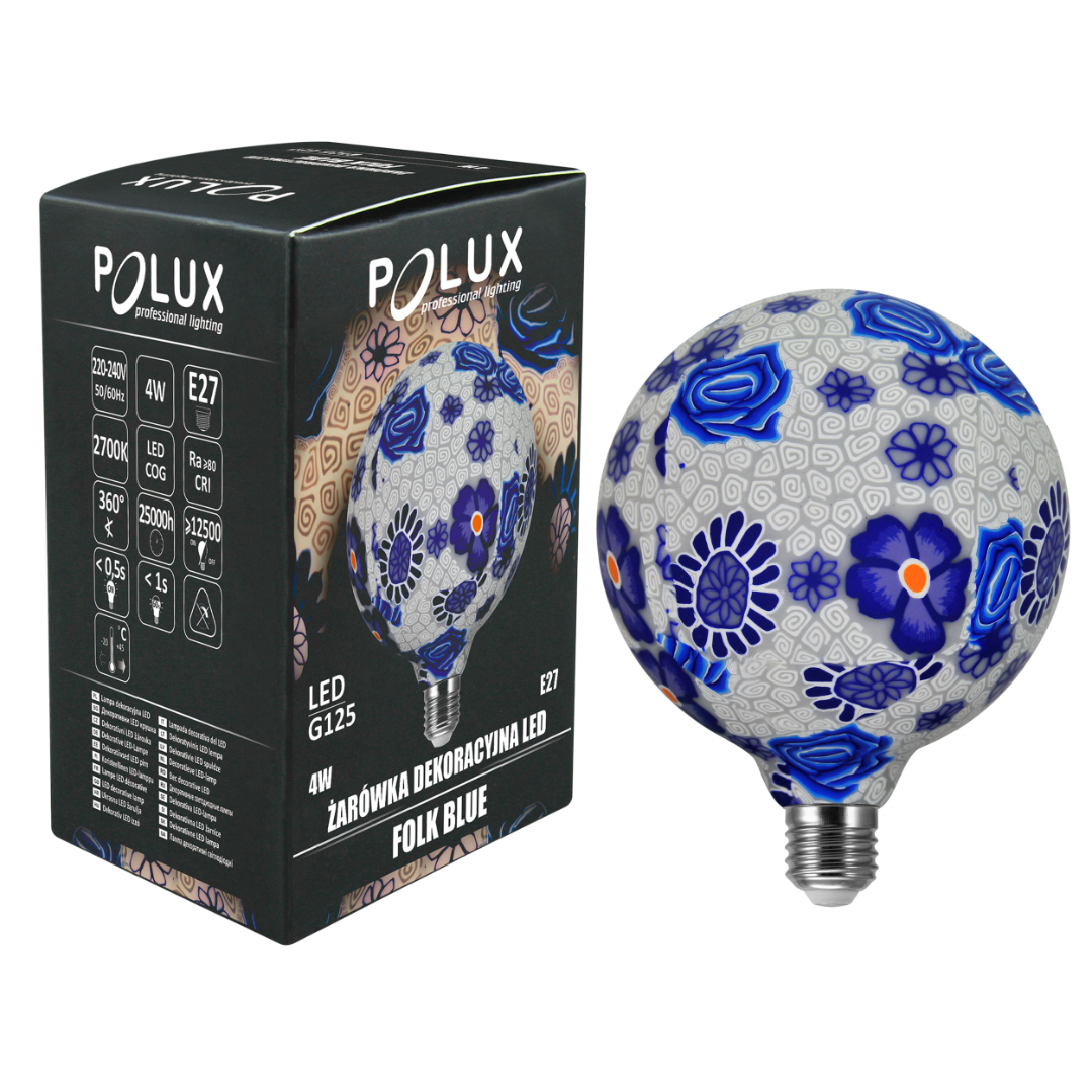 LED decoratieve E27 - authentiek Blauw - 4W - 100 lumen - G125
