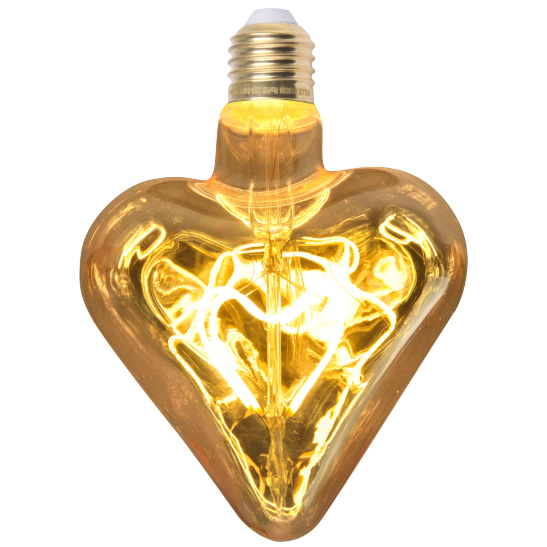 Retro Filament LED lamp - E27 - 2.3 Watt - 170 lumen - Warm white - Amber Heart