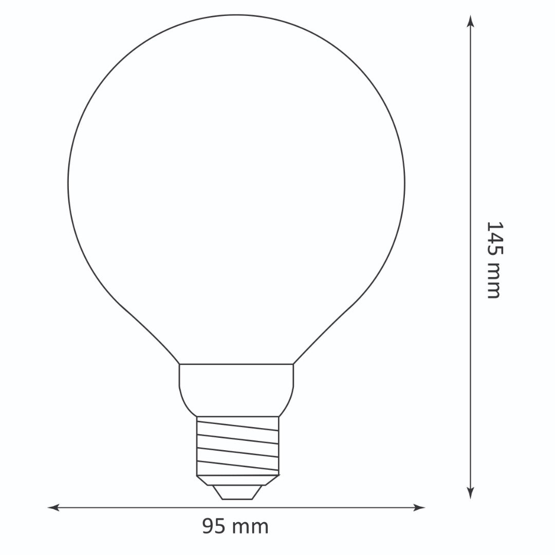 E27 LED filament - G95 - 200 lumen - Extra warm wit - Premium vintage