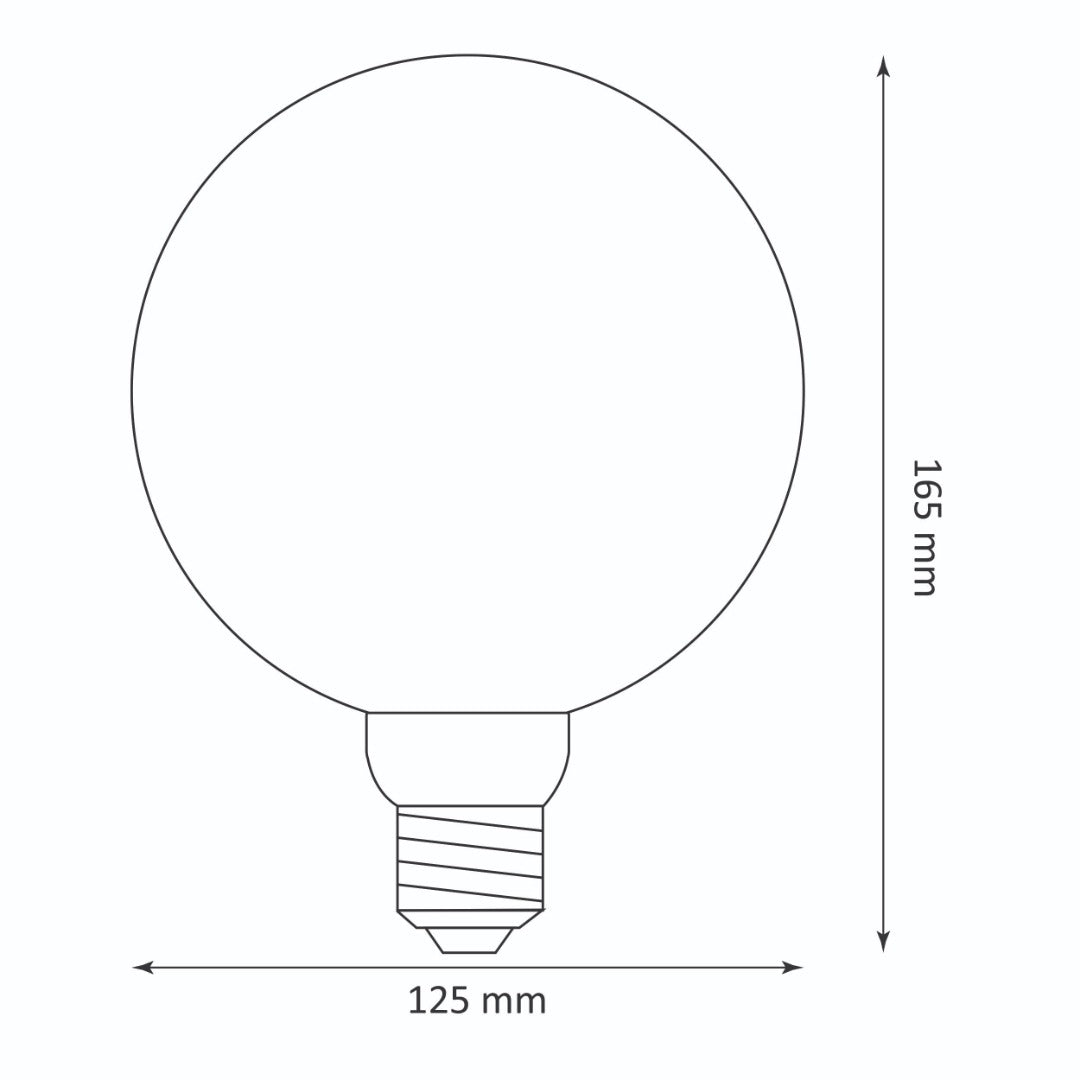 E27 LED filament - G125 - 200 lumen - Extra warm wit - Premium vintage