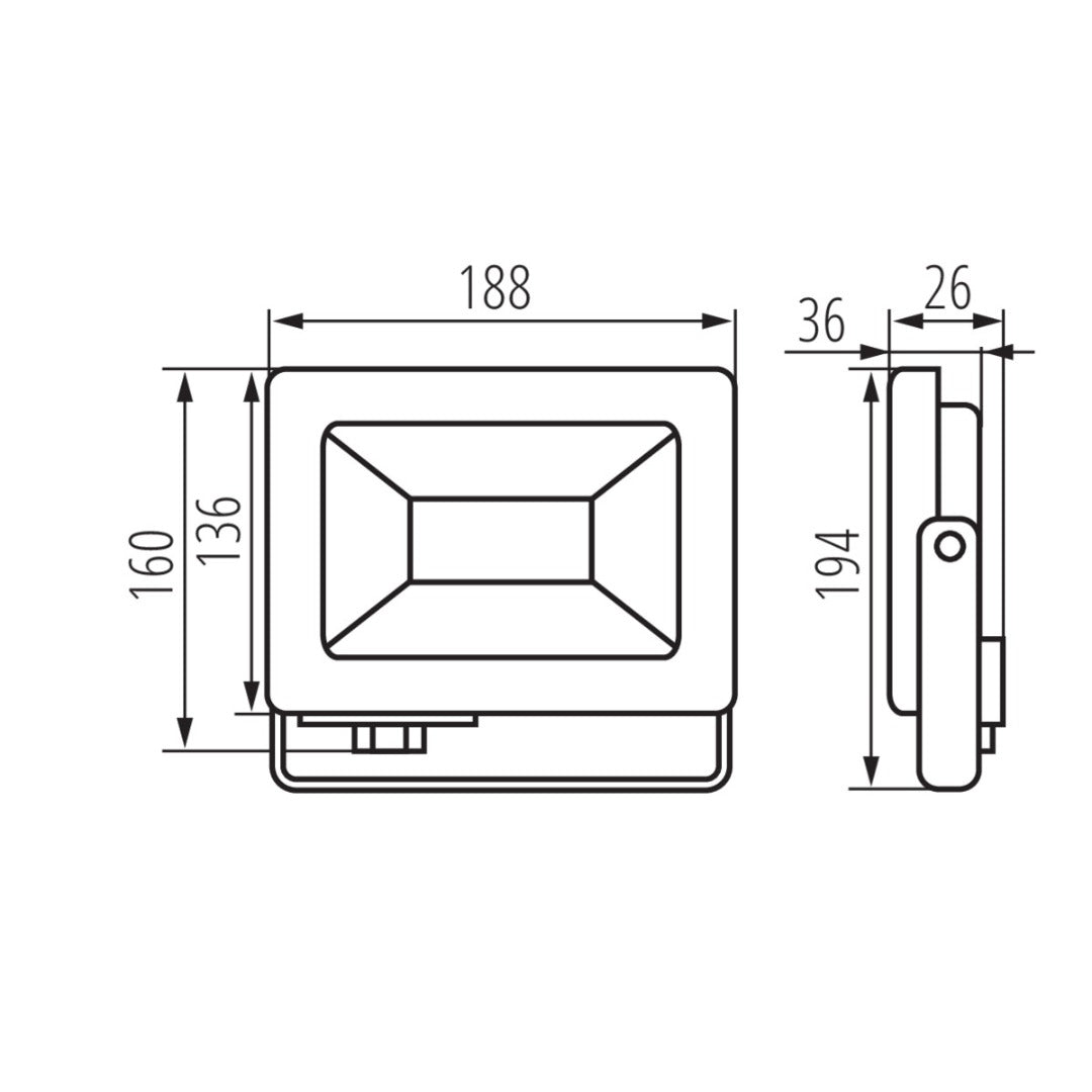 50W LED schijnwerper - 4000 Lumen - ingebouwde aansluitdoos - Daglicht