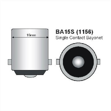 BA15S LED 13-SMD ROOD 5050 - 12V LED lamp