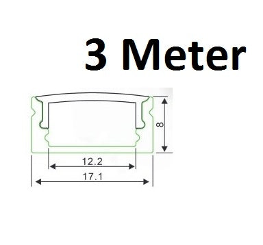 LED Profiel 3 meter - 8mm slim line