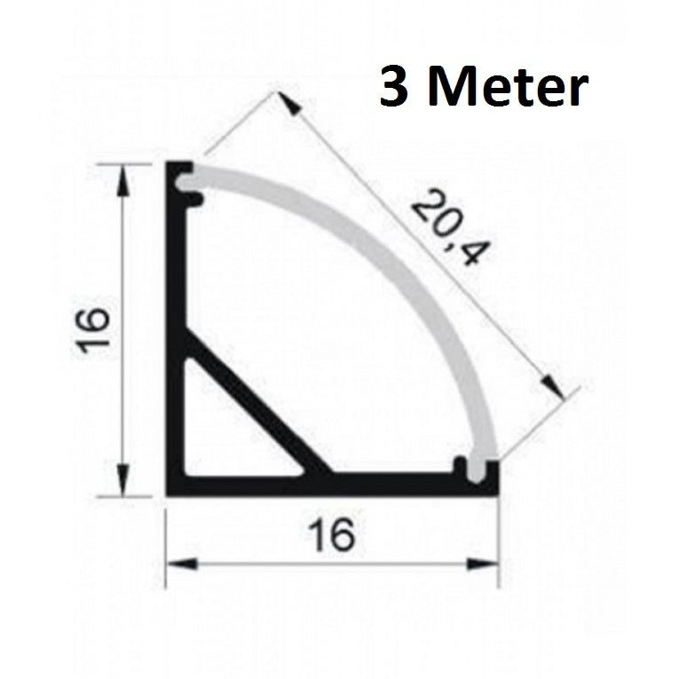 LED Profiel 3 meter - hoek