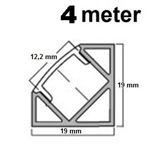 LED Profiel 4 meter - 45 graden