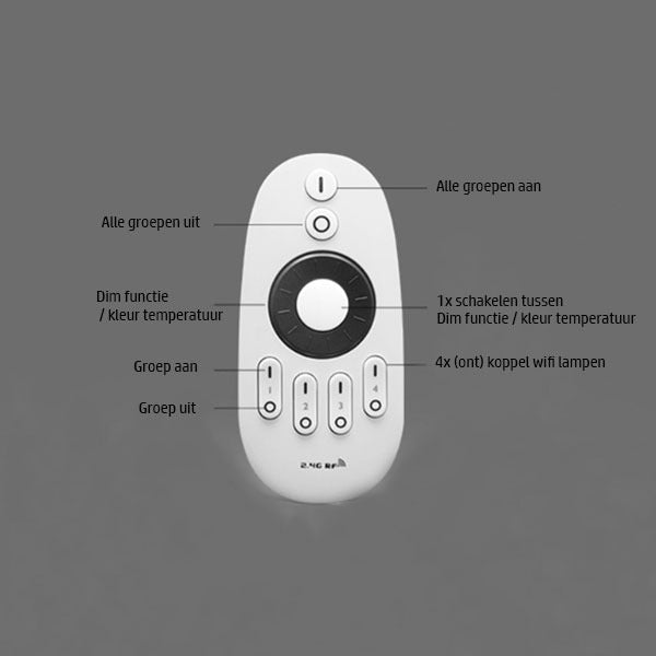 Smart lighting remote control - 4 groups - DUAL WHITE