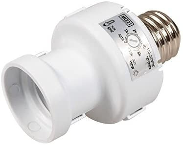 Schemer schakelaar + timer - E27 fitting - Wit