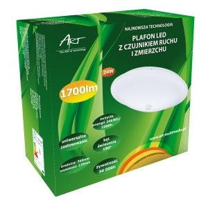 LED plafond lamp, rond, 24W, beweging & schemer sensor