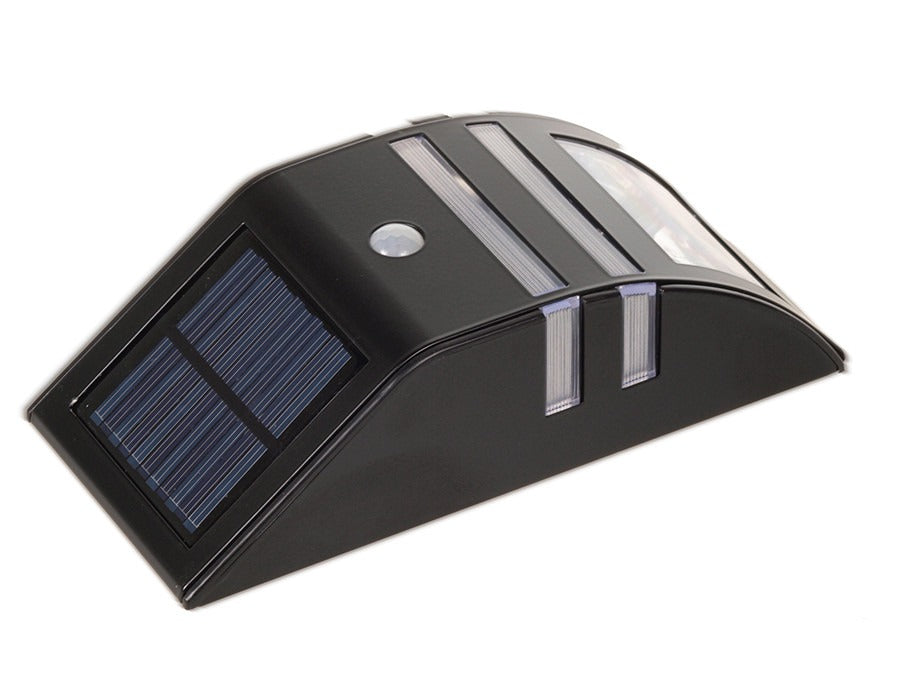 Solar LED Buitenlamp - Koud wit - 50 Lumen - Schemer + bewegingssensor - Zwart