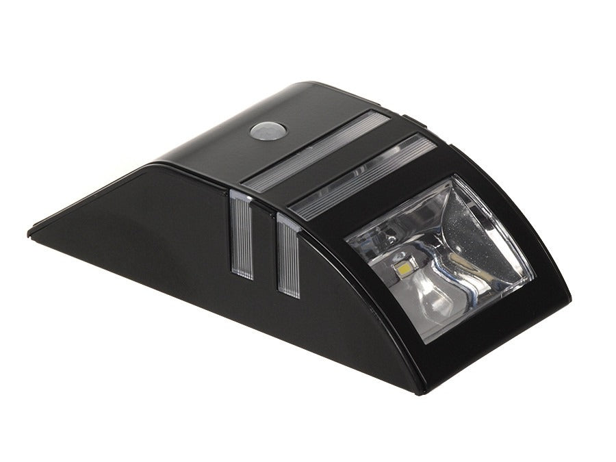 Solar LED Buitenlamp - Koud wit - 50 Lumen - Schemer + bewegingssensor - Zwart