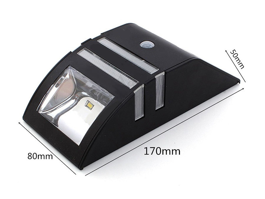 Solar LED Buitenlamp - Koud wit - 50 Lumen - Schemer + bewegingssensor - Zwart