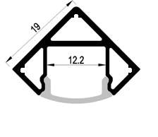 LED Profiel 2 meter - 45 graden