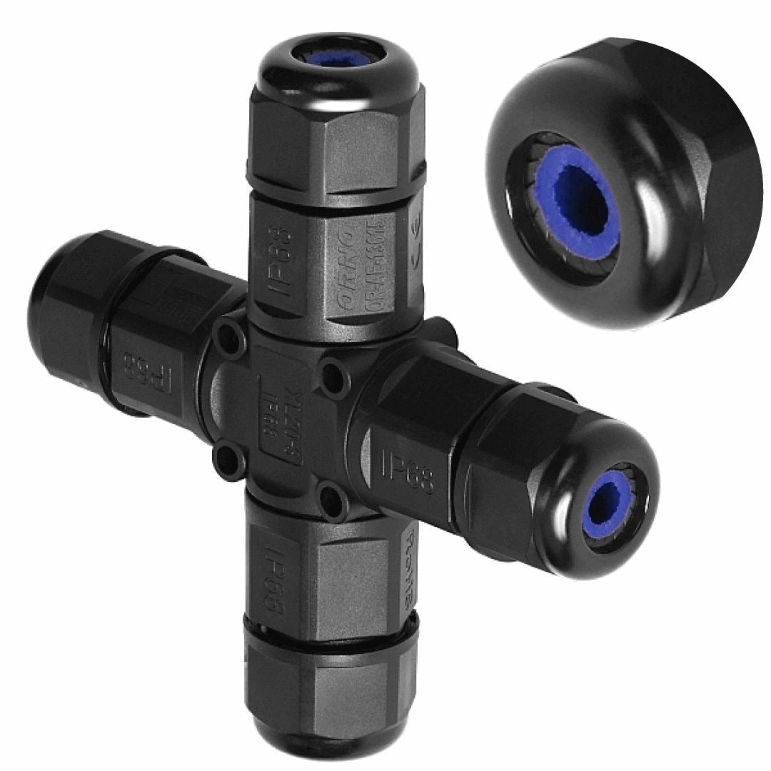 Waterdichte kabelverbinder - UL94 V1 - X splitter - 3x4mmÂ²