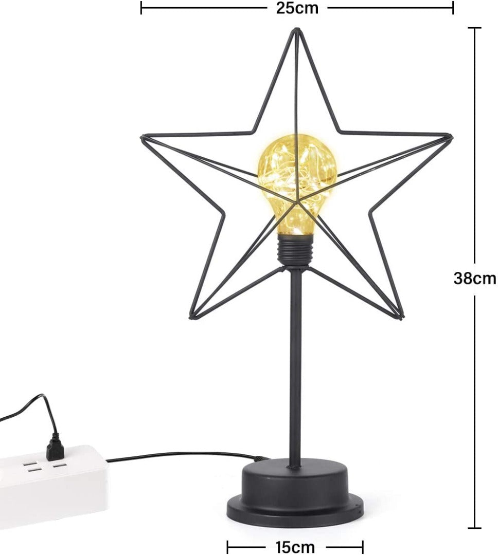 LED kerstster lamp - 38cm - usb en batterij