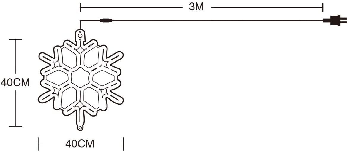 LED Sneeuwvlok kerst - 40cm - Koud wit