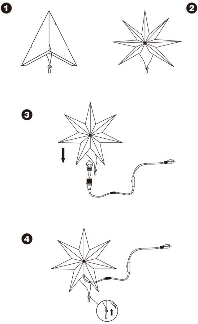 LED kerstster - 55cm - Warm wit