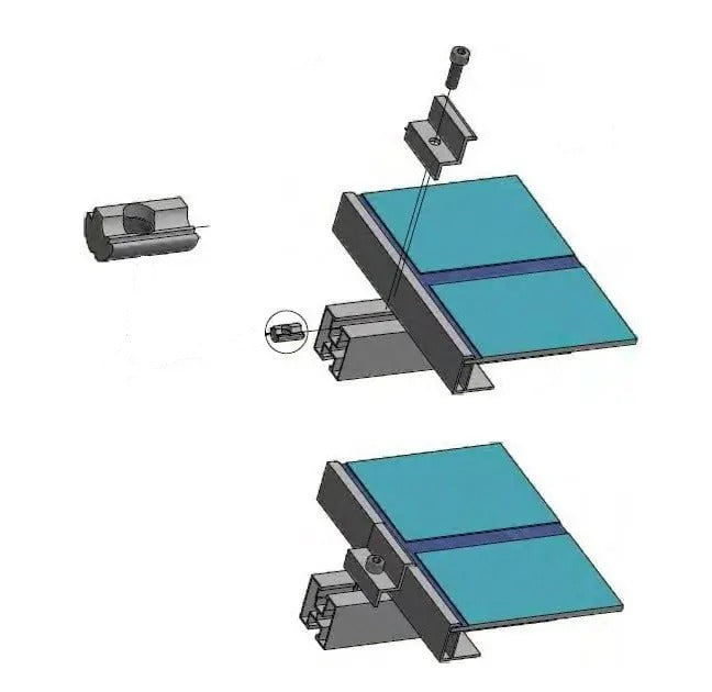 Eindklem voor zonnepanelen - 32mm - RVS