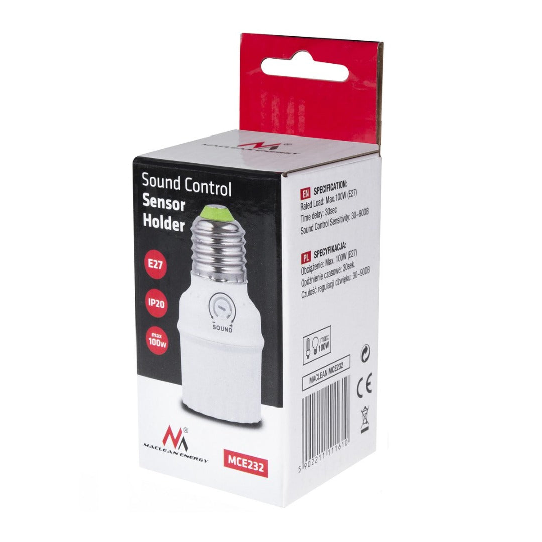 Lamphouder - Met geluidssensor - E27 fitting - 100W