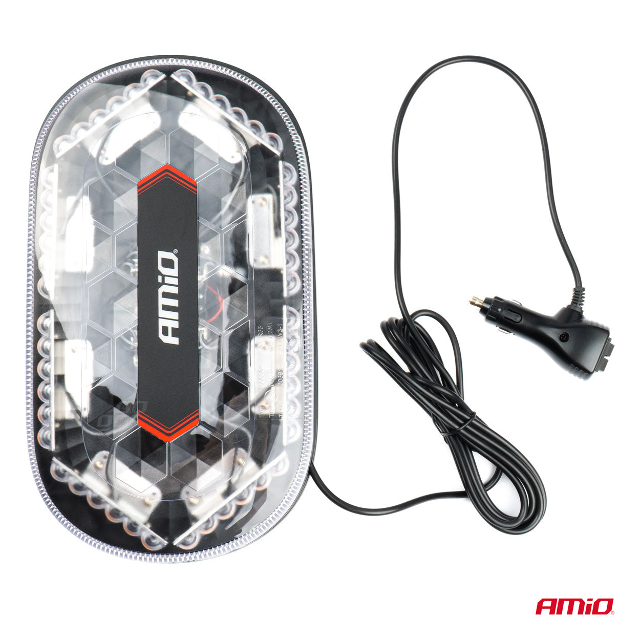 Compacte zwaailamp - 50mm hoog - R10 / R65 certificering - 48 LED ORANJE