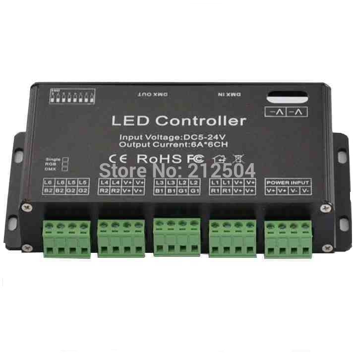 DMX RGB LED Controller - 6 Kanaals
